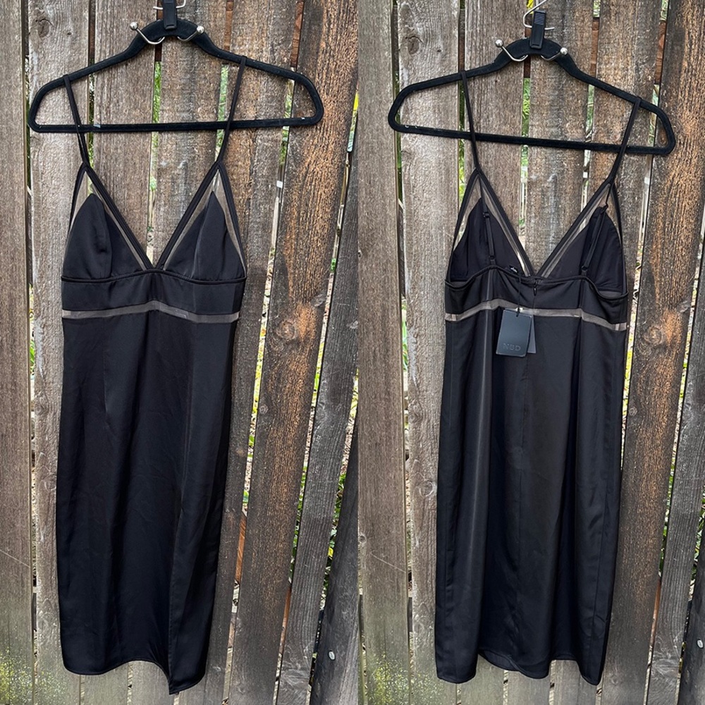 NBD Zoe Dress In Black With Mesh Accents NWT Sz S